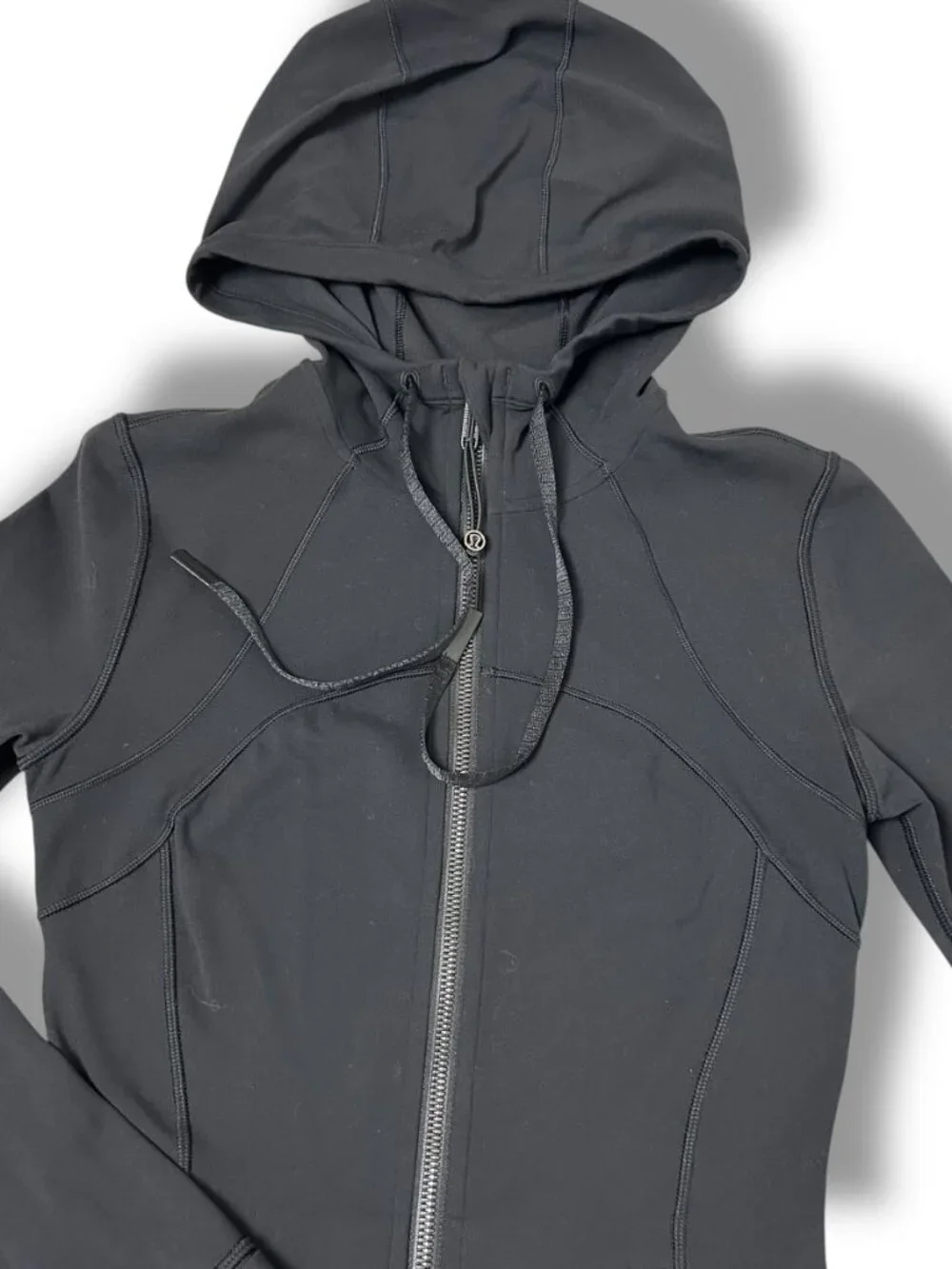 Lululemon Women's Define Hooded Nulu Jacket Black Full Zip Pockets Slim Fit Sz 2 - Picture 8 of 10